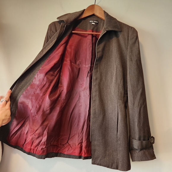 Jenne Maag Brown Speckled Wool Utility Zip Blazer - Picture 5 of 8